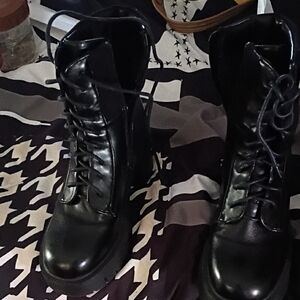 Sleek Black Women's Combat Boots